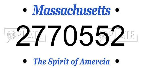 2770552 Massachusetts License Plate