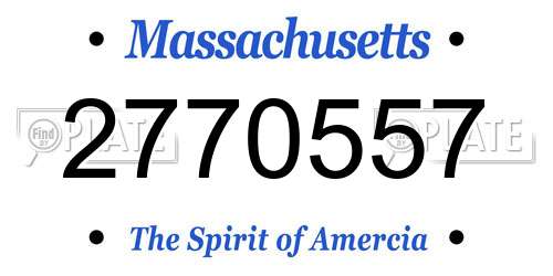 2770557 Massachusetts License Plate