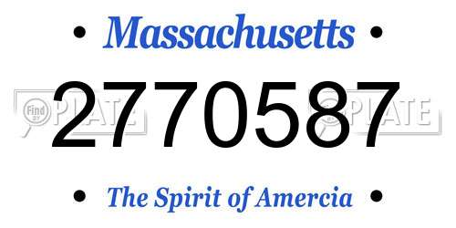 2770587 Massachusetts License Plate