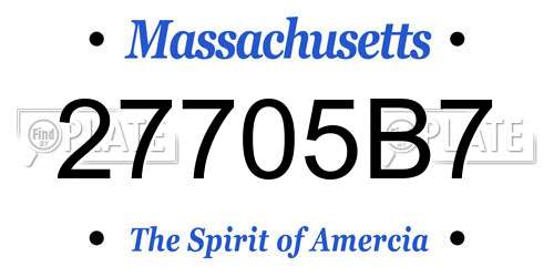 27705B7 Massachusetts License Plate