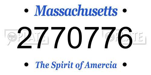 2770776 Massachusetts License Plate