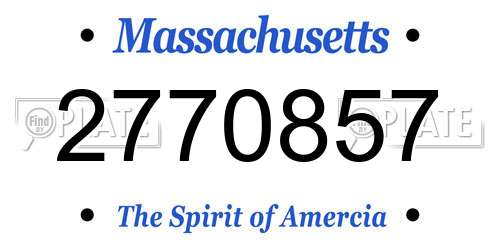2770857 Massachusetts License Plate