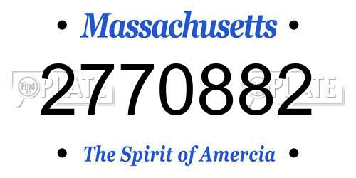 2770882 Massachusetts License Plate
