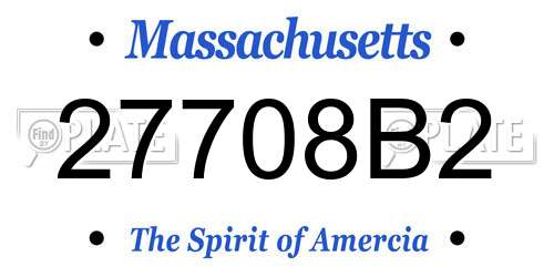27708B2 Massachusetts License Plate