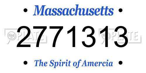 2771313 Massachusetts License Plate