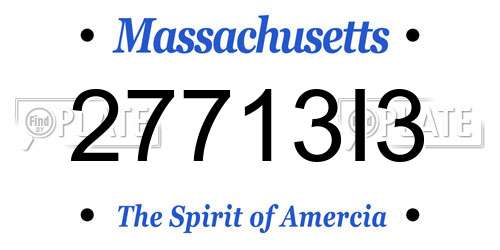 27713I3 Massachusetts License Plate