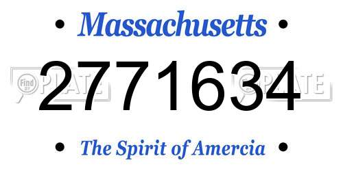 2771634 Massachusetts License Plate