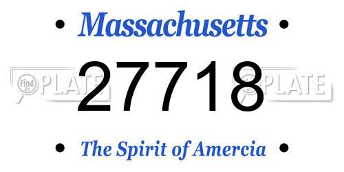27718 Massachusetts License Plate