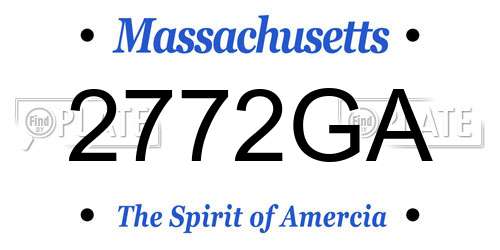 2772GA Massachusetts License Plate