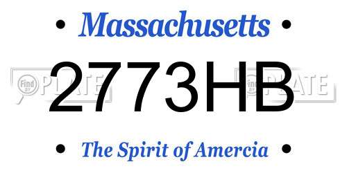 2773HB Massachusetts License Plate