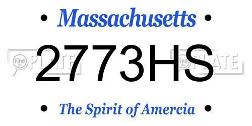 2773HS Massachusetts License Plate
