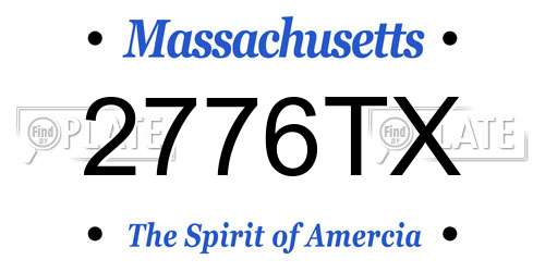2776TX Massachusetts License Plate