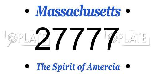 27777 Massachusetts License Plate