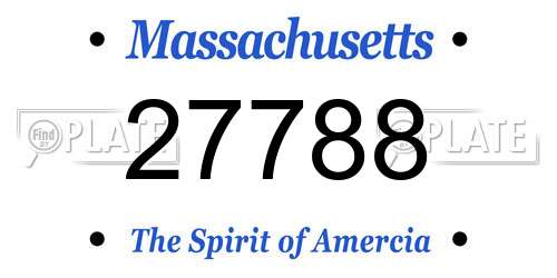 27788 Massachusetts License Plate