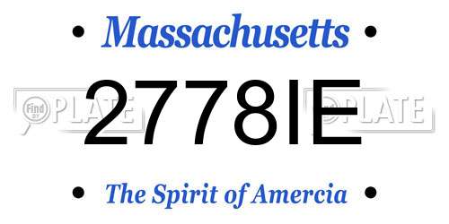 2778IE Massachusetts License Plate