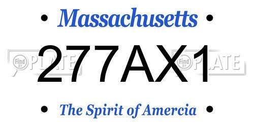 277AX1 Massachusetts License Plate
