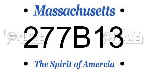 277B13 Massachusetts License Plate