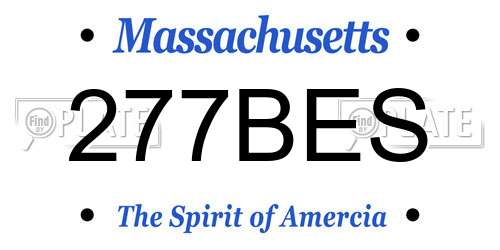 277BES Massachusetts License Plate
