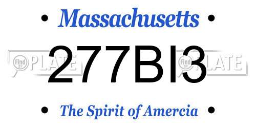 277BI3 Massachusetts License Plate