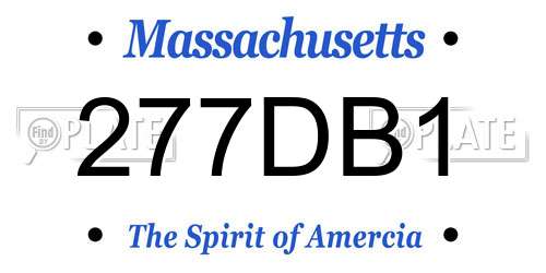 277DB1 Massachusetts License Plate