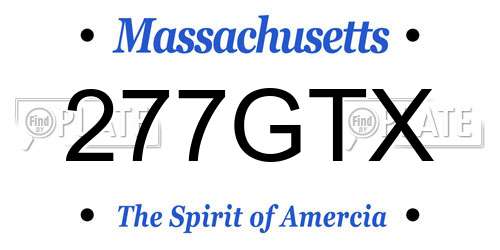 277GTX Massachusetts License Plate