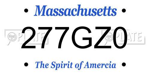 277GZ0 Massachusetts License Plate