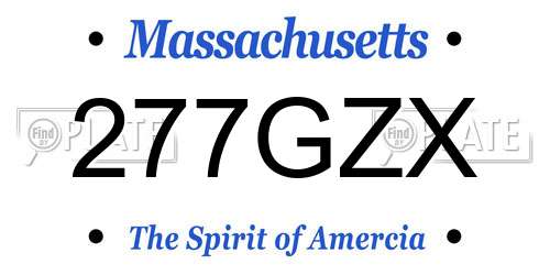 277GZX Massachusetts License Plate