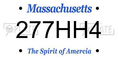 277HH4 Massachusetts License Plate