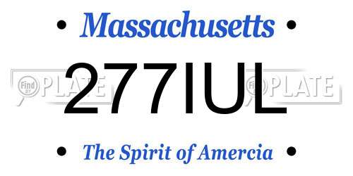 277IUL Massachusetts License Plate
