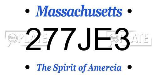 277JE3 Massachusetts License Plate