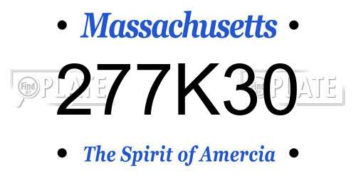277K30 Massachusetts License Plate