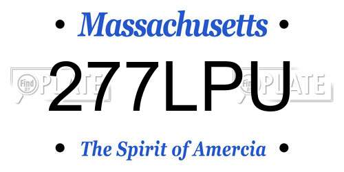 277LPU Massachusetts License Plate