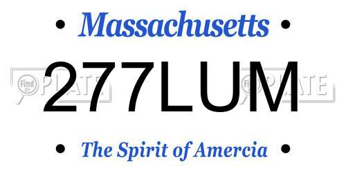 277LUM Massachusetts License Plate