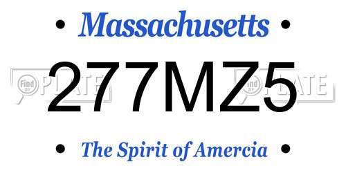 277MZ5 Massachusetts License Plate