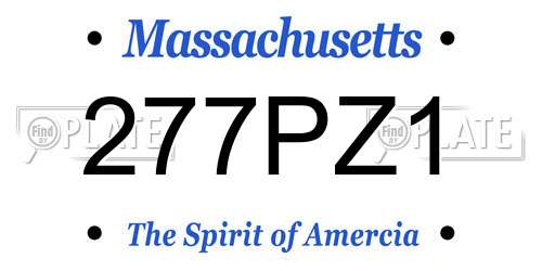 277PZ1 Massachusetts License Plate
