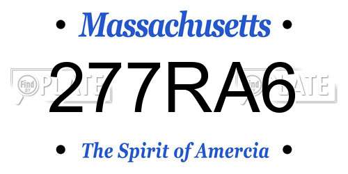 277RA6 Massachusetts License Plate