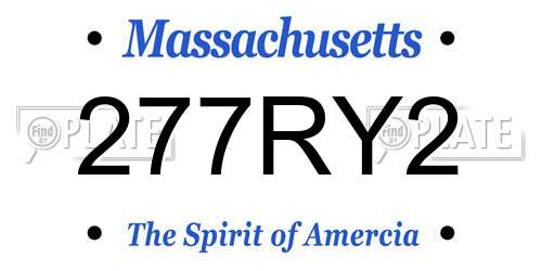 277RY2 Massachusetts License Plate