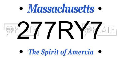 277RY7 Massachusetts License Plate