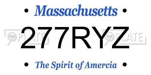 277RYZ Massachusetts License Plate