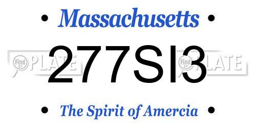 277SI3 Massachusetts License Plate