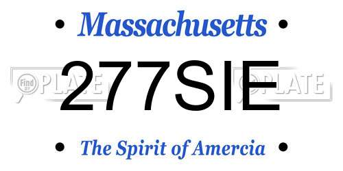 277SIE Massachusetts License Plate