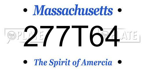277T64 Massachusetts License Plate
