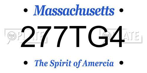 277TG4 Massachusetts License Plate