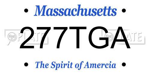 277TGA Massachusetts License Plate