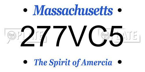 277VC5 Massachusetts License Plate
