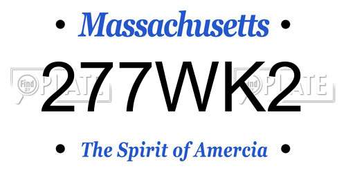277WK2 Massachusetts License Plate
