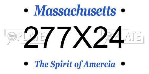 277X24 Massachusetts License Plate