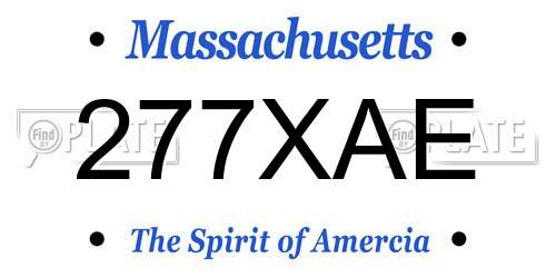 277XAE Massachusetts License Plate