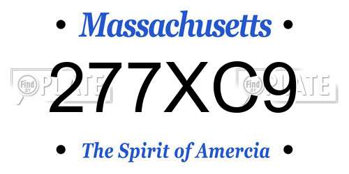 277XC9 Massachusetts License Plate