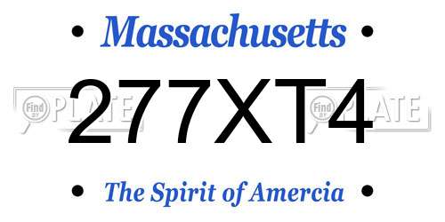 277XT4 Massachusetts License Plate